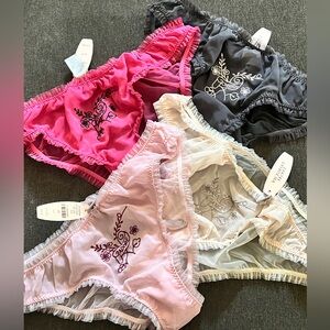 NWT! Victoria’s Secret The Chiffon Panty 4 Pack w/drawer storage box!